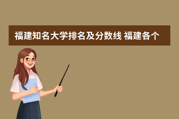 福建知名大学排名及分数线 福建各个院校录取排名